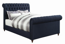 Load image into Gallery viewer, Gresham Navy Blue Upholstered Queen Bed