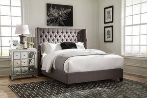 Benicia Grey Upholstered California King Bed