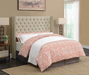 Benicia Beige Upholstered King Bed