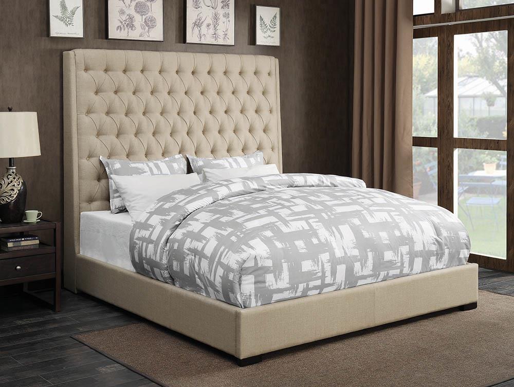 Camille Cream Upholstered King Bed