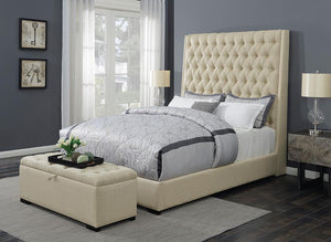 Camille Cream Upholstered Queen Bed