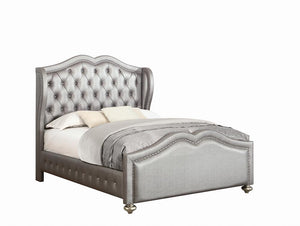 Belmont Grey Upholstered Queen Bed