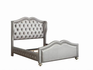 Belmont Grey Upholstered Queen Bed