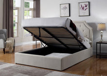 Load image into Gallery viewer, Hermosa Beige Upholstered Queen Bed With Hydraulic Lift Storage