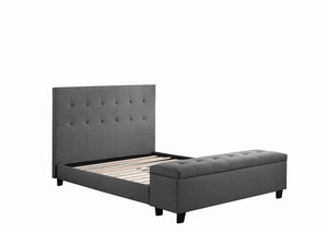 Halpert Transitional Light Grey Queen Bed