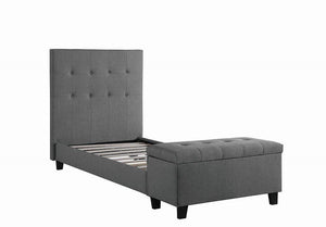 Halpert Transitional Light Grey Twin Bed