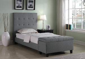 Halpert Transitional Light Grey Twin Bed