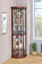 Load image into Gallery viewer, Traditional Medium Brown Curio Cabinet