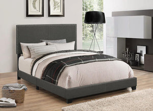 Boyd Upholstered Charcoal Twin Bed