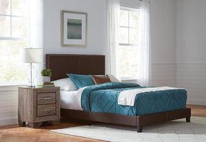 Boyd Upholstered Brown King Bed