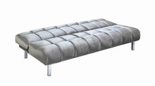 Load image into Gallery viewer, Contemporary Silver and Chrome Sofa Bed