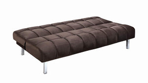 Contemporary Brown and Chrome Sofa Bed