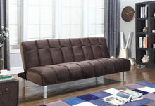 Load image into Gallery viewer, Contemporary Brown and Chrome Sofa Bed