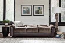 Load image into Gallery viewer, Fully Upholstered Chocolate and Brown Sofa Bed