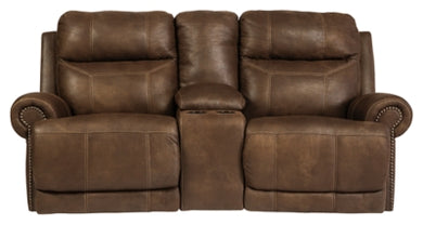 Austere Reclining Loveseat with Console