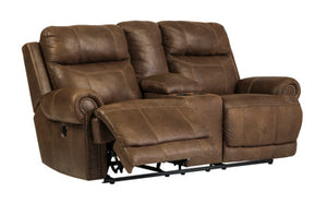 Austere Power Reclining Loveseat with Console