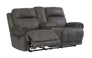 Austere Reclining Loveseat with Console