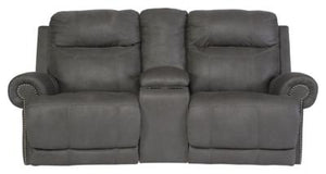 Austere Reclining Loveseat with Console