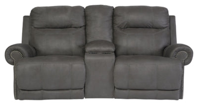 Austere Reclining Loveseat with Console