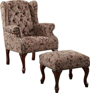 Queen Anne Light Brown Accent Chair