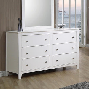 Selena Contemporary White Six-Drawer Dresser