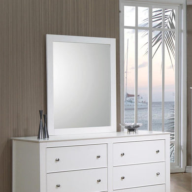 Selena Contemporary White Mirror