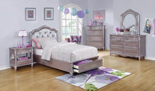 Load image into Gallery viewer, Caroline Metallic Lilac Full Storage Bed