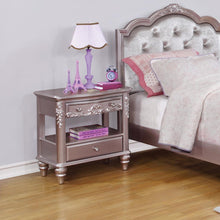 Load image into Gallery viewer, Caroline Metallic Lilac Nightstand