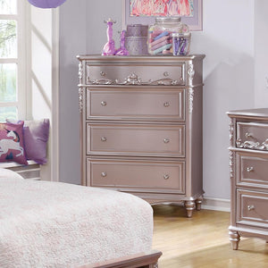 Caroline Metallic Lilac Four-Drawer Chest