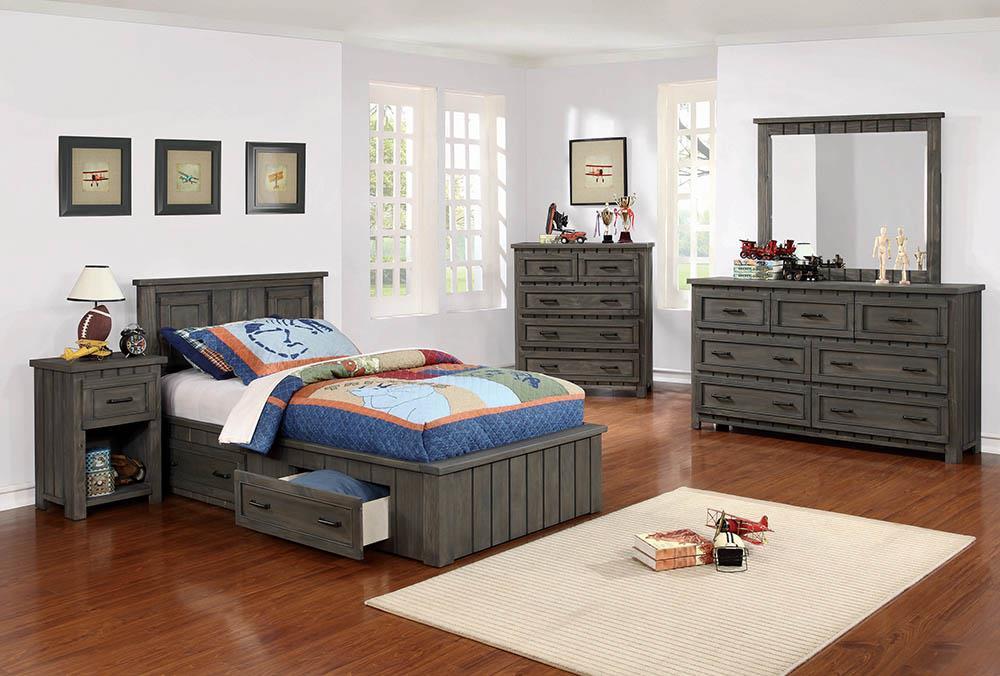 Napoleon Rustic Gun Smoke Twin Bed