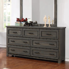 Load image into Gallery viewer, Napoleon Rustic Gun Smoke Seven-Drawer Dresser