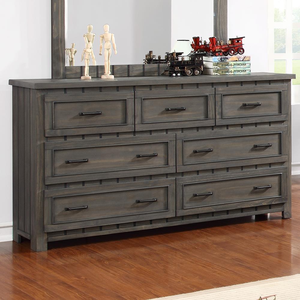 Napoleon Rustic Gun Smoke Seven-Drawer Dresser