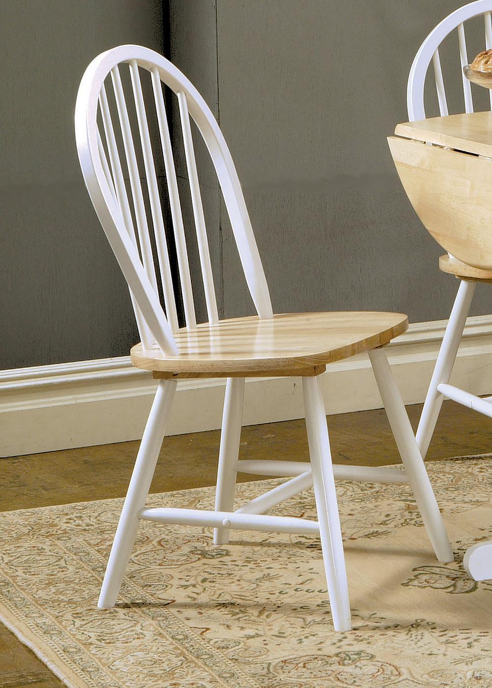 Country Two-Tone Natural Wood Dining Chair