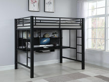 Load image into Gallery viewer, Contemporary Black Metal Loft Bed