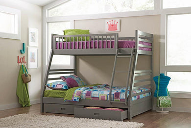 Ashton Grey Twin-over-Full Bunk Bed