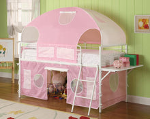 Load image into Gallery viewer, White and Pink Tent Bunk Bed