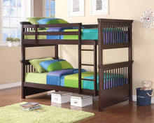 Load image into Gallery viewer, Miles Cappuccino Twin-over-Twin Bunk Bed