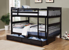 Load image into Gallery viewer, Chapman Traditional Black Full-over-Full Bunk Bed