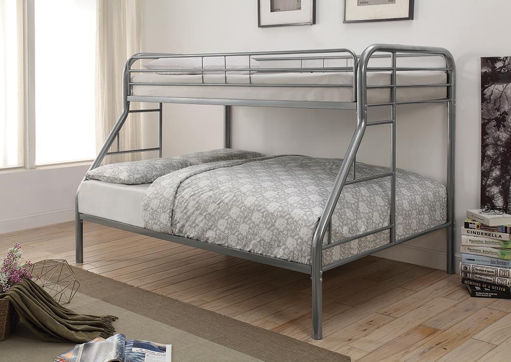 Morgan  Silver Twin Full Bunk Bed