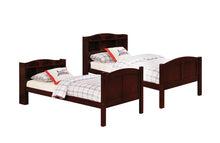 Load image into Gallery viewer, Parker Transitional Cappuccino Twin-over-Twin Bookcase Bunk Bed
