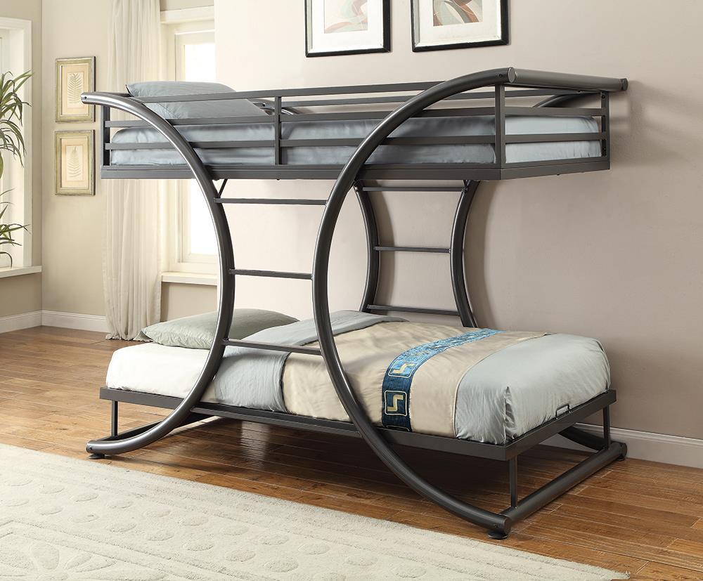 Stephan Contemporary Gunmetal Twin-over-Twin Bunk Bed