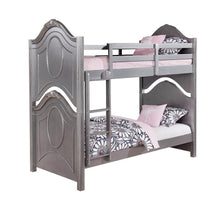 Load image into Gallery viewer, Valentine Metallic Pewter Twin-over-Twin Bunk Bed