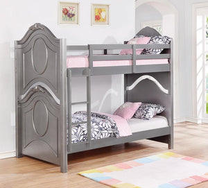 Valentine Metallic Pewter Twin-over-Twin Bunk Bed