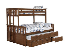 Load image into Gallery viewer, Atkin Weathered Walnut Twin-over-Full Bunk Bed