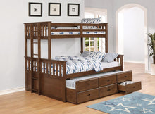 Load image into Gallery viewer, Atkin Weathered Walnut Twin-over-Full Bunk Bed