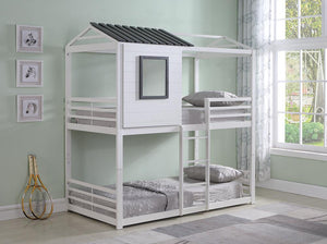 Belton Light Grey Twin-over-Twin Bunk Bed