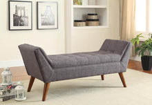 Load image into Gallery viewer, Grey Mid-Century Modern Accent Bench