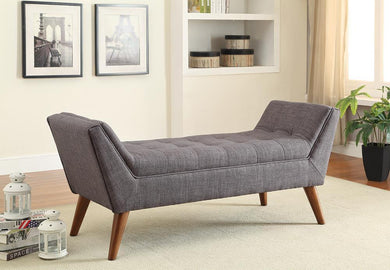 Grey Mid-Century Modern Accent Bench