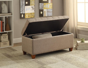 Tufted Taupe Storage Bench