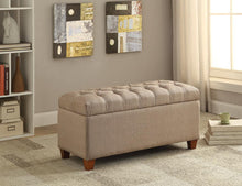 Load image into Gallery viewer, Tufted Taupe Storage Bench